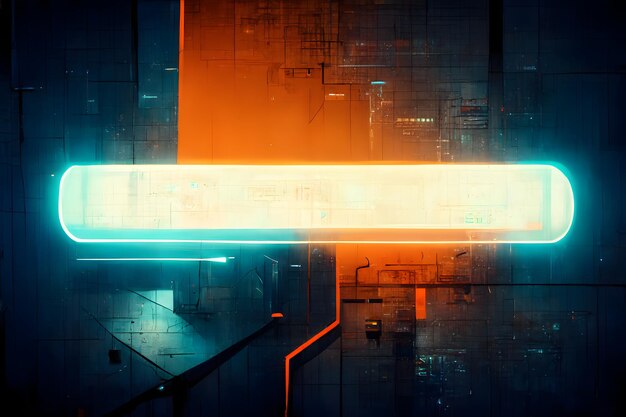 Piatto cupo highttech cyberpunk mockup sfondo rete neurale generato arte