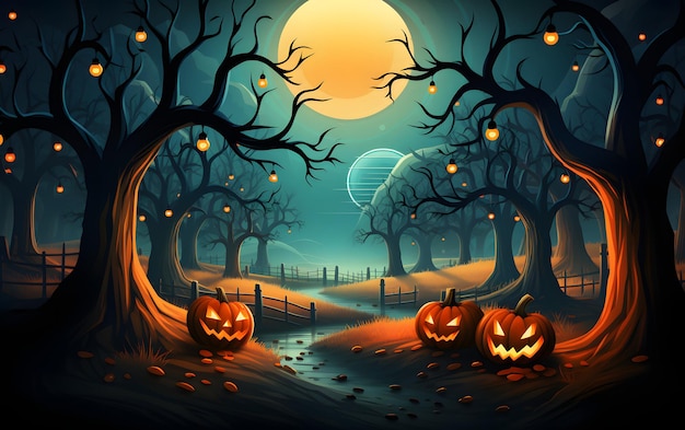 flat halloween background