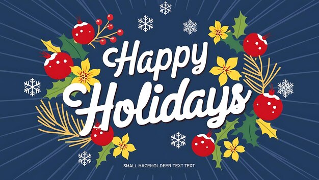 Photo flat happy holidays horizontal banner