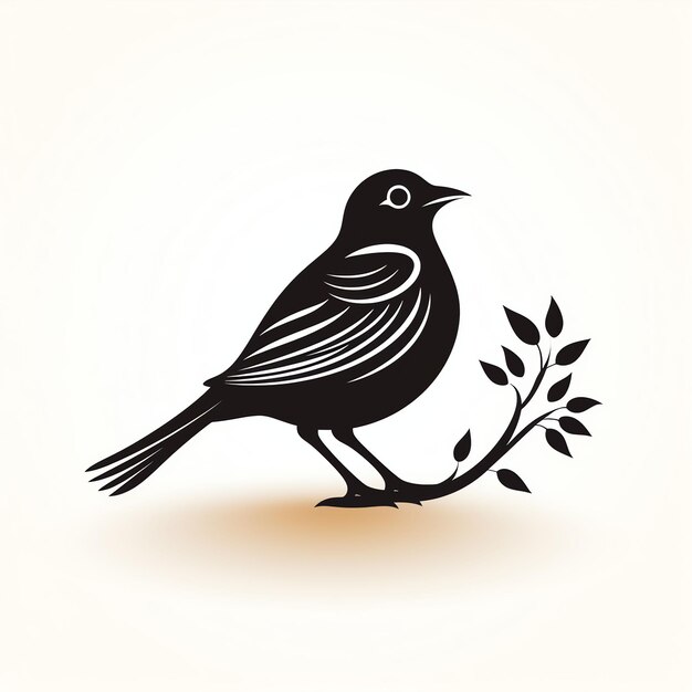 flat icon of bird black silhouette