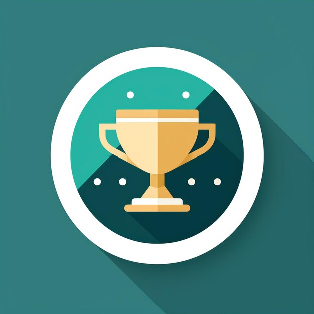 Photo a flat icon of a trophy cup on a green background