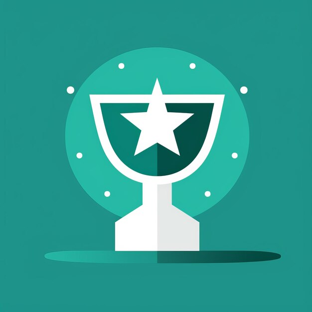 Photo a flat icon of a trophy with a star on top