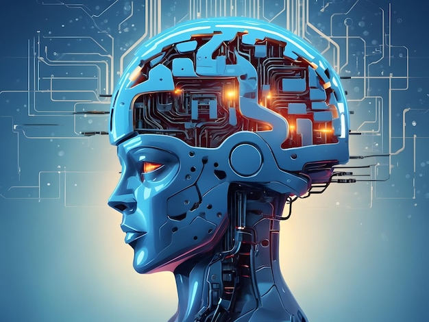 Flat illustration of the Artificial intelligence