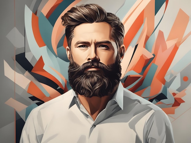 flat illustration of beard