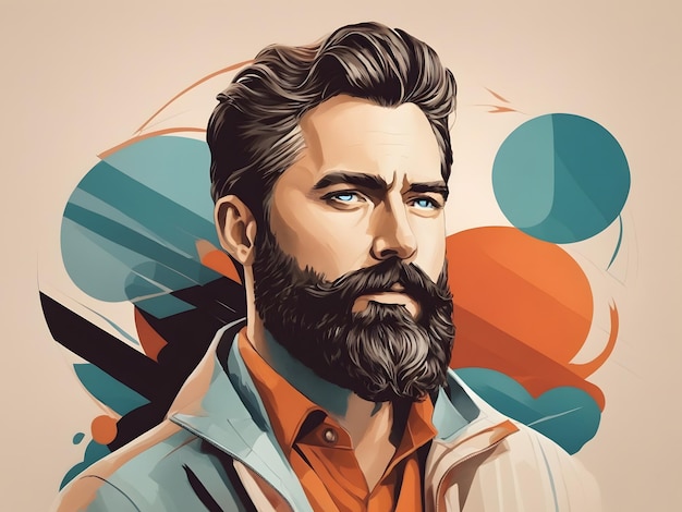 flat illustration of beard