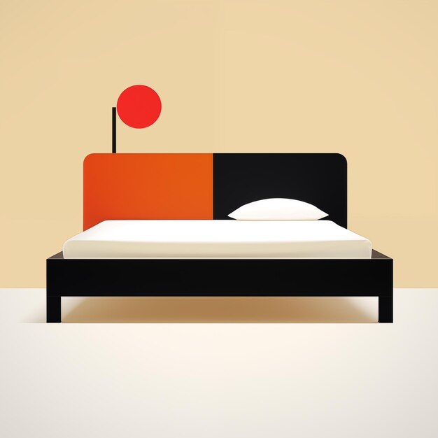 Photo flat illustration bed