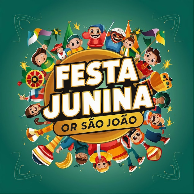 Foto illustrazione piatta per la celebrazione brasiliana delle festas juninas
