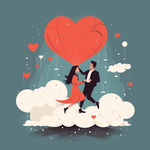 Flat illustration of couple falling in love perfect to create banner or flyer aboutnational girlfri