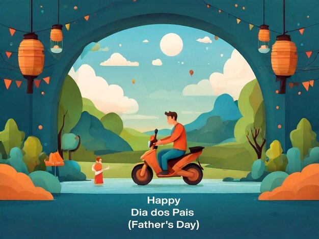 Photo flat illustration for fathers day celebration