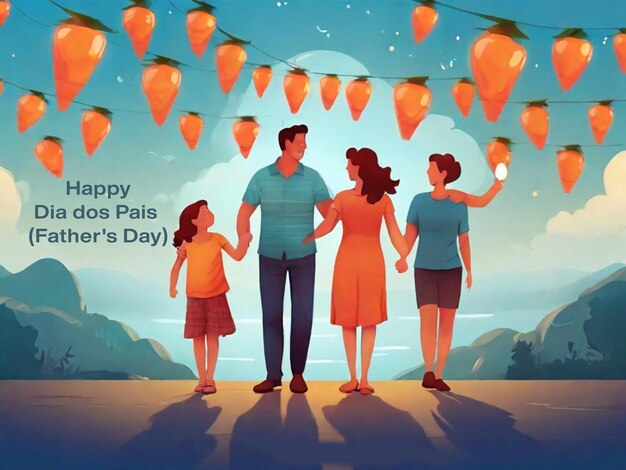 Photo flat illustration for fathers day celebration