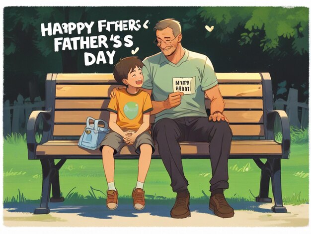 Photo flat illustration for fathers day celebration