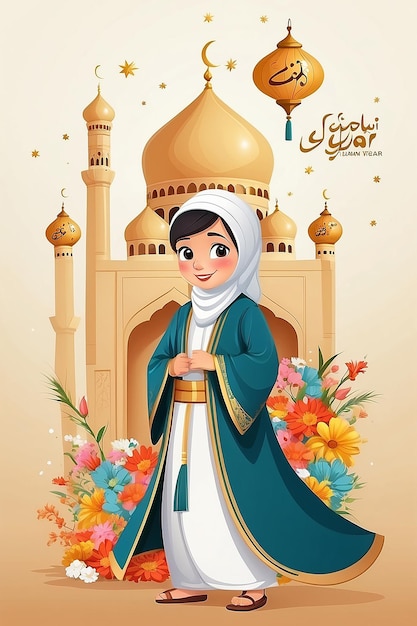 Flat Illustration for Islamic New Year Celebration