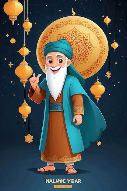 Flat Illustration for Islamic New Year Celebration