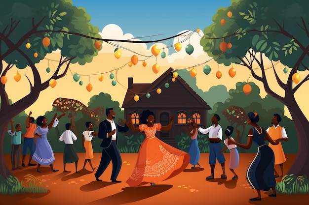 Flat illustration for juneteenth celebration