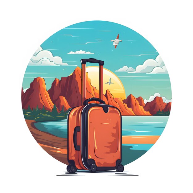 Flat illustration of popular Tourist Land Marks and Travel related items on World Tourism Day