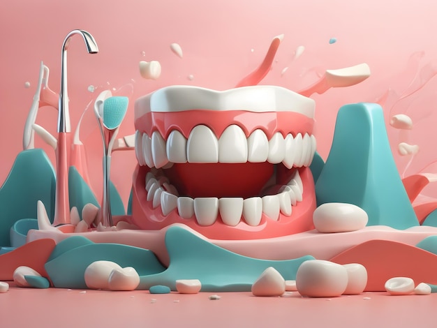 flat illustration teeth