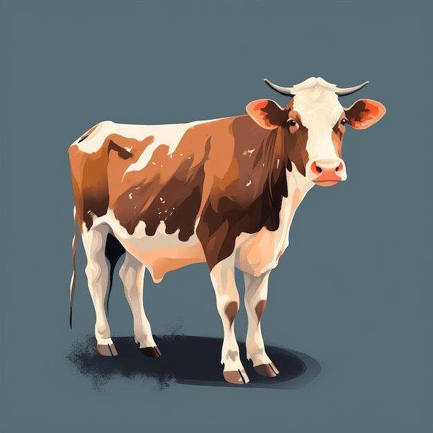 Flat Illustration Of A Whole Cow