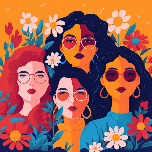 flat illustration of womens women equality day mother day international womens day