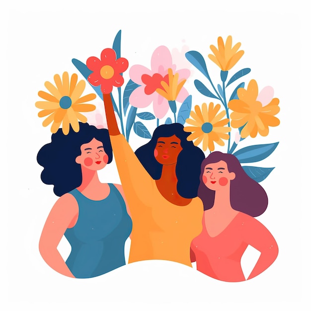 flat illustration of womens women equality day mother day international womens day