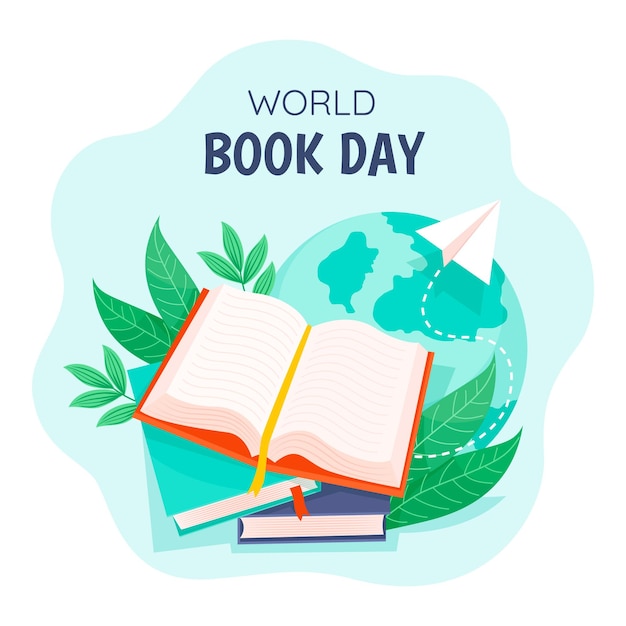 Photo flat illustration for world book day celebration