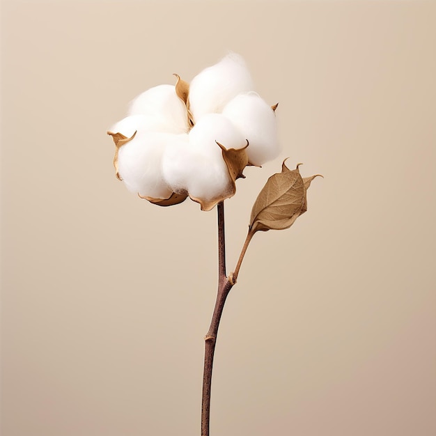 Foto un'immagine piatta che semplifica il fiore di cotone
