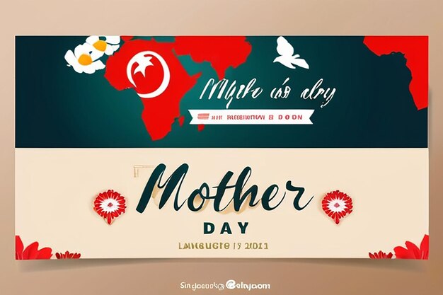 Photo flat international mother language day landing page template