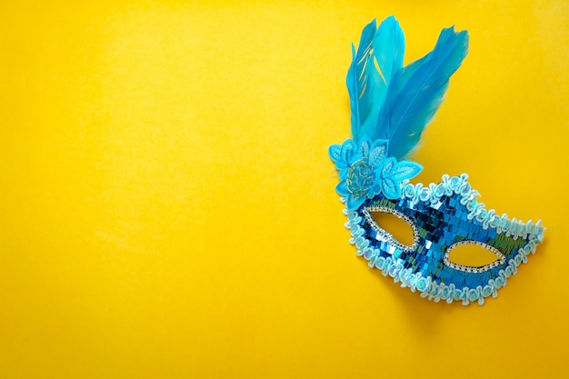 Flat lay aerial image of sign of carnival festival background concept.