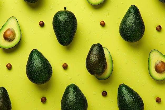 Photo flat lay avocadoes