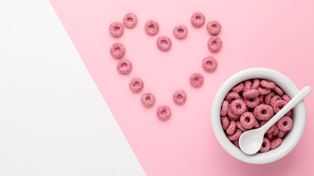 Flat lay of beautiful valentine's day concept