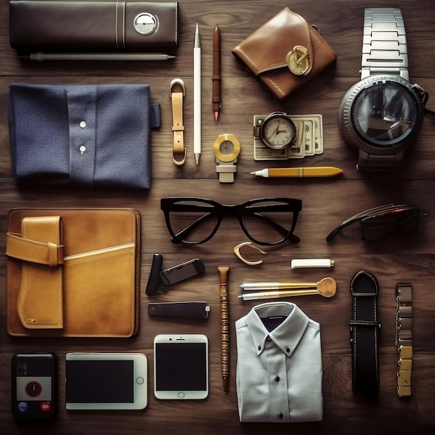 flat lay of business concept