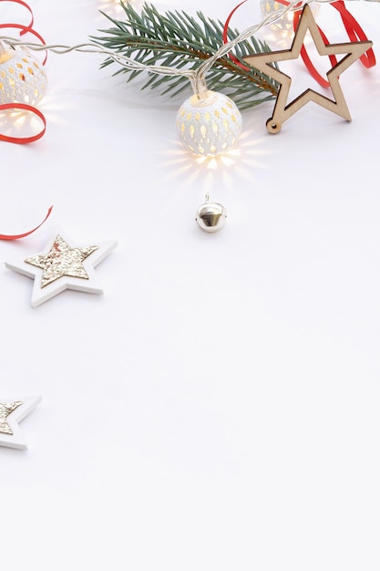 Flat lay Christmas decorations