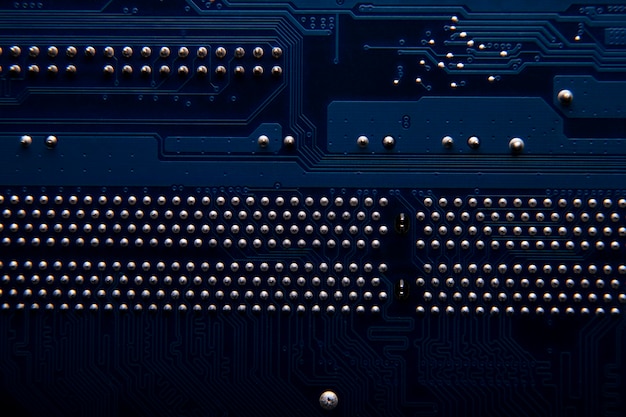 Flat lay circuit board close-up