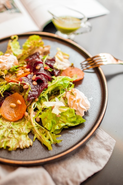 Flat lay composition of healthy vegetables