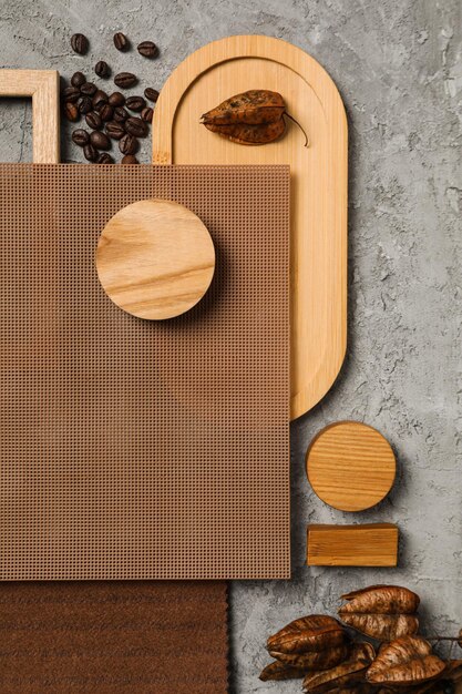 Flat lay of creative moodboard composition top view