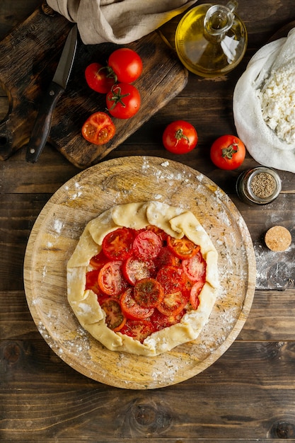 Photo flat lay delicious food assortment