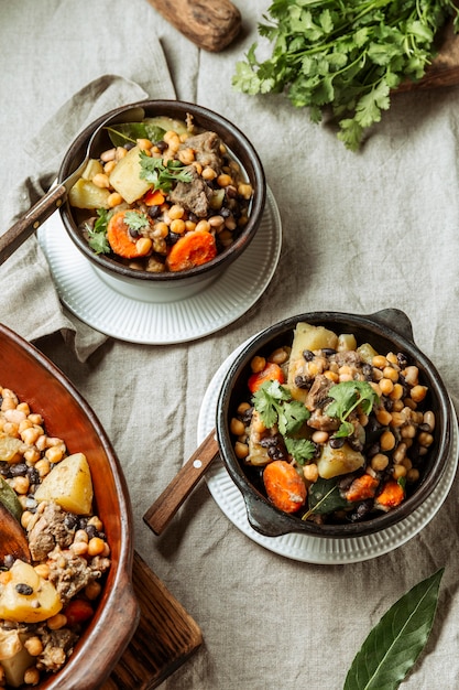 Photo flat lay delicious jewish food