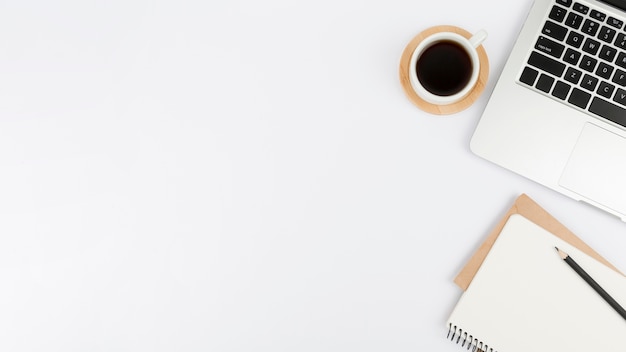 Photo flat lay of desk concept with copy space