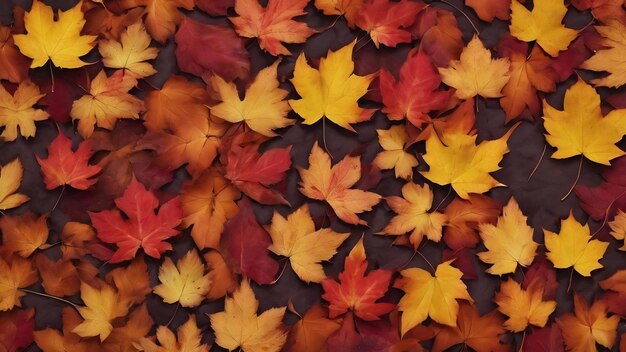 Flat lay of fall leaves surface