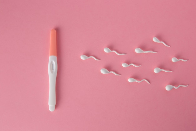 Foto test di fertilità piatto laico e spermatozoi