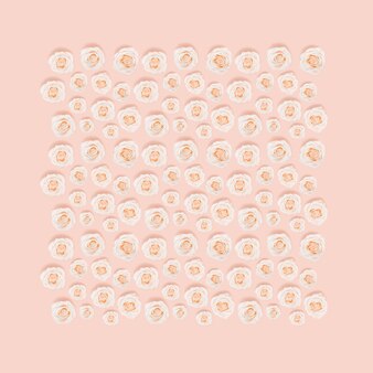 Motivo floreale piatto da fiori rosa bianchi rosa layout creativo color pastello