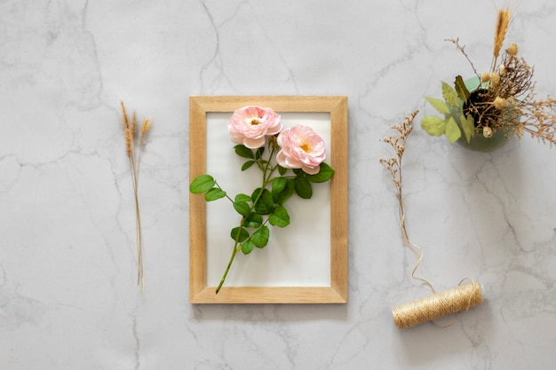 flat lay flower press technique still life