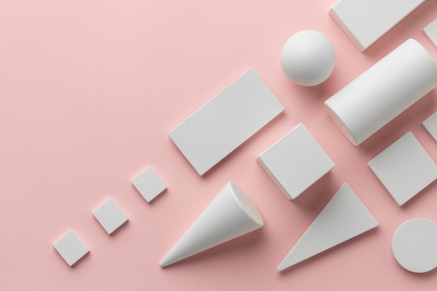 Photo flat lay of geometrical shapes