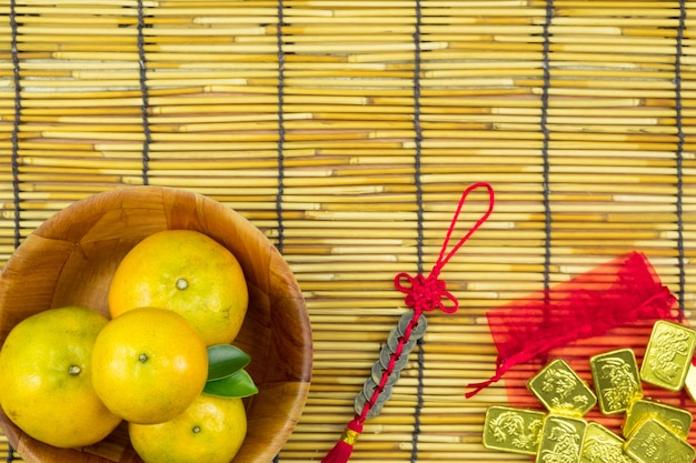 Flat lay holiday of chinese new year