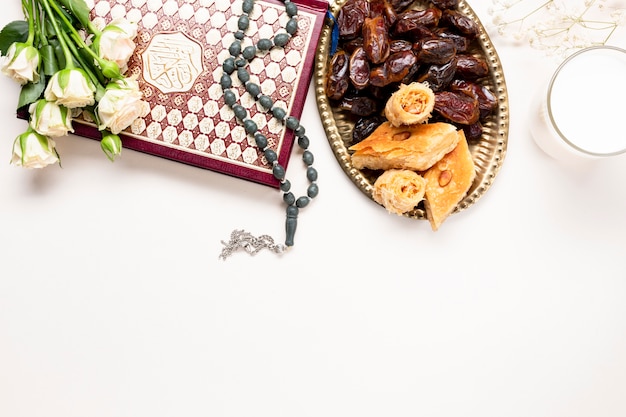 Photo flat lay middle east traditional decoration