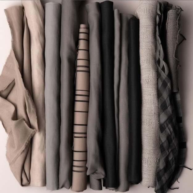 Flat Lay of Monochromatic Variety of Textiles