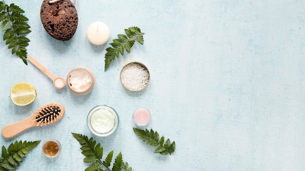 Photo flat lay of natural cosmetics concept