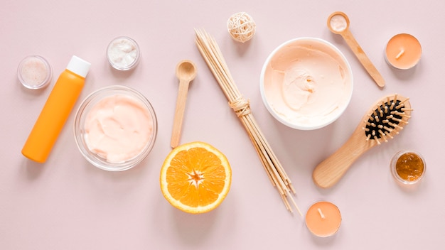 Photo flat lay of natural cosmetics concept