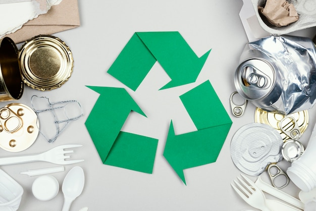 Photo flat lay recycling