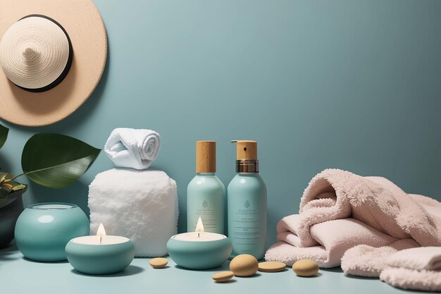 Flat lay of spa concept mockup