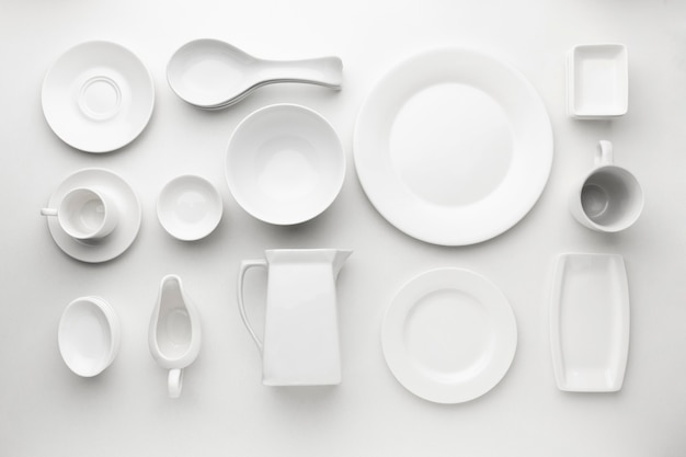 Photo flat lay tableware collection